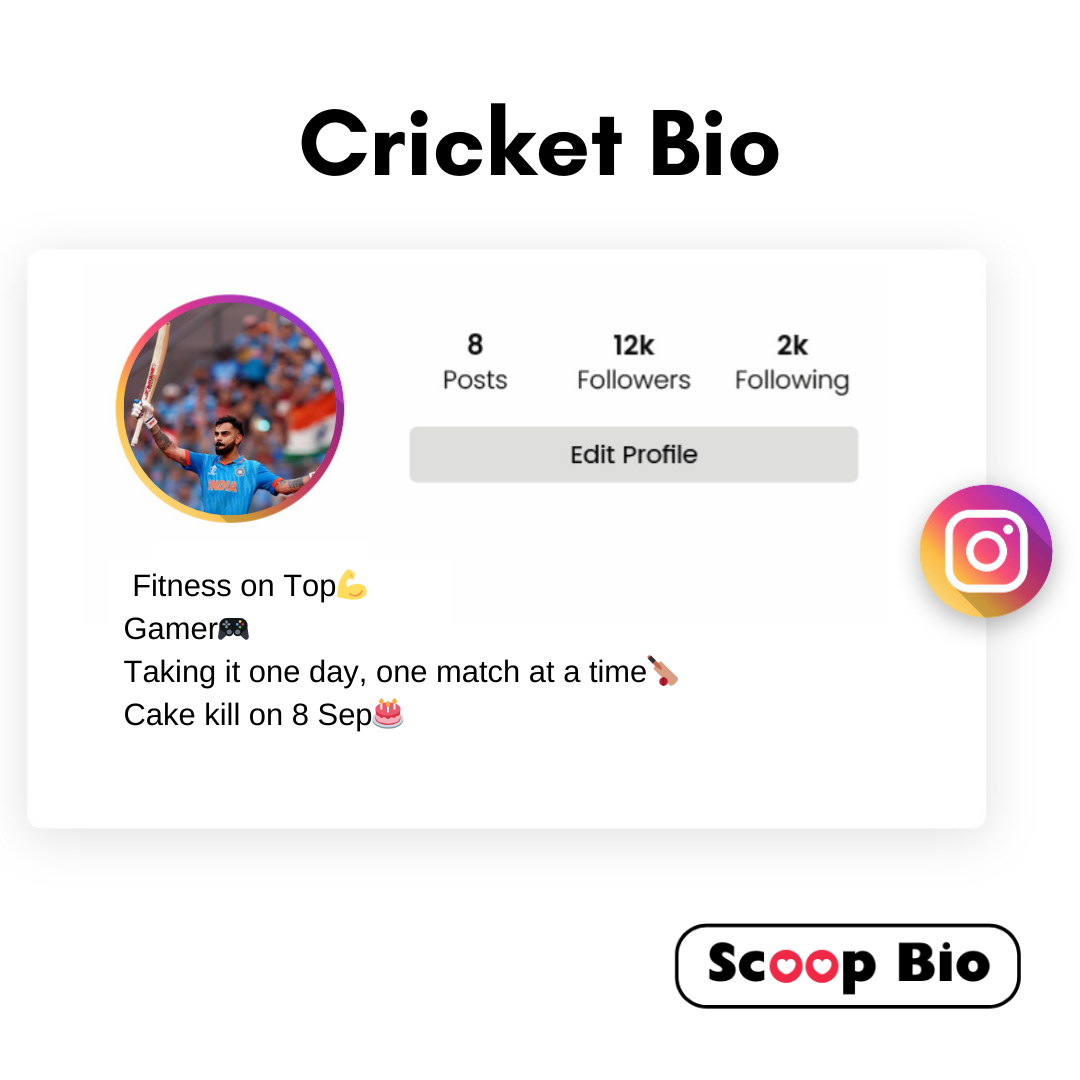 Cricket Bio for Instagram